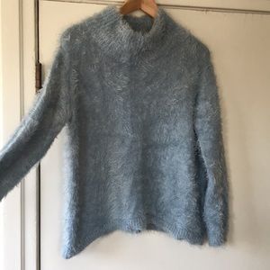 Vince Camuto Fuzzy Ice Blue Sweater